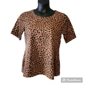 Isaac Mizrahi Live Animal Print T-shirt Size Medium